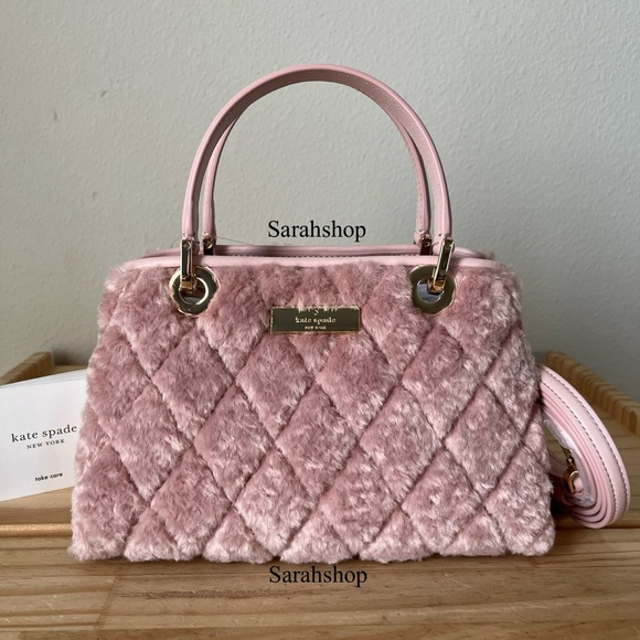 ♠️Kate Spade Carey Faux Fur Small Sullivan Satchel - Picture 1 of 14